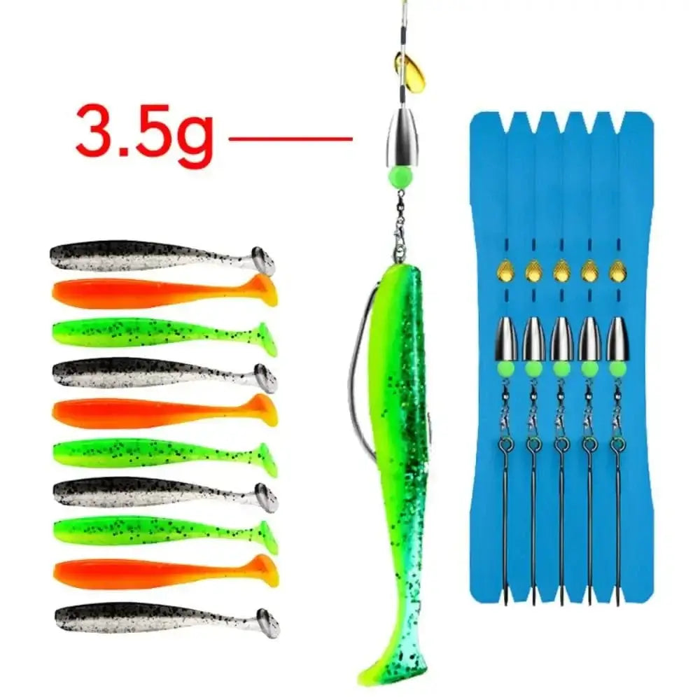 China China 3.5g Jig with VIB 5 Set with 10PCS Soft Lure Texas Rig Fishing Tackle Hooks VIB Spoon Bait ZURYP Texas Rig Kit Binded Hooks Fishing Hook