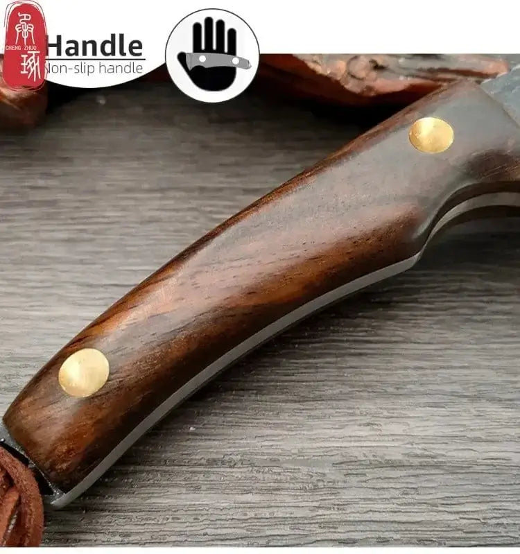 China China 3.5inch Kitchen Knife Full Tang Thickened Knife High Carbon Steel Forged Butcher Knives Meat Cleaver Boning Knife Wooden Handle