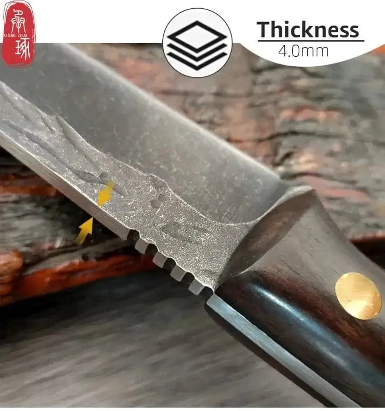 China China 3.5inch Kitchen Knife Full Tang Thickened Knife High Carbon Steel Forged Butcher Knives Meat Cleaver Boning Knife Wooden Handle
