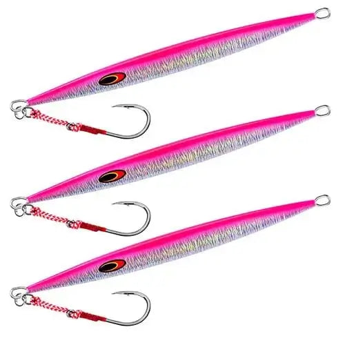China China 3 pink / 100g / CHINA Goture 3pcs/lot Saltwater Speed Pitch Jigging Fishing Lure 80g 100g 150g 200g 250g 300g 350g Luminous Metal Jig Spoon 3 Colors