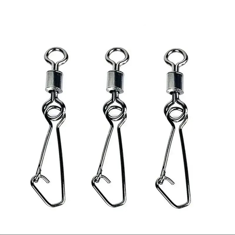 China China 30PCS 2# 4# 6# 8#10# 12#14# Stainless Steel Fishing Connector Barrel Swivels Rolling Swivel Nice Snap Pin Fishing Accessories