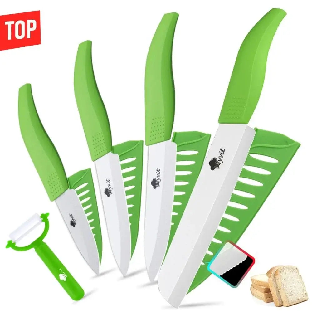 China China 3456inch Bread GN / CHINA Kitchen Ceramic Knife Set 3 4 5 6 Inch Chef Knives with Sheaths White Zirconia Blade Sharp Rustproof Baby Food Vegetable Cooking