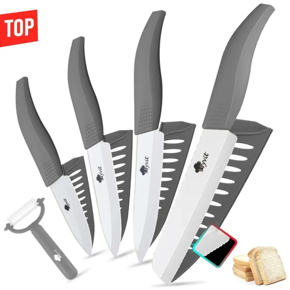 China China 3456inch Bread GY / CHINA Kitchen Ceramic Knife Set 3 4 5 6 Inch Chef Knives with Sheaths White Zirconia Blade Sharp Rustproof Baby Food Vegetable Cooking