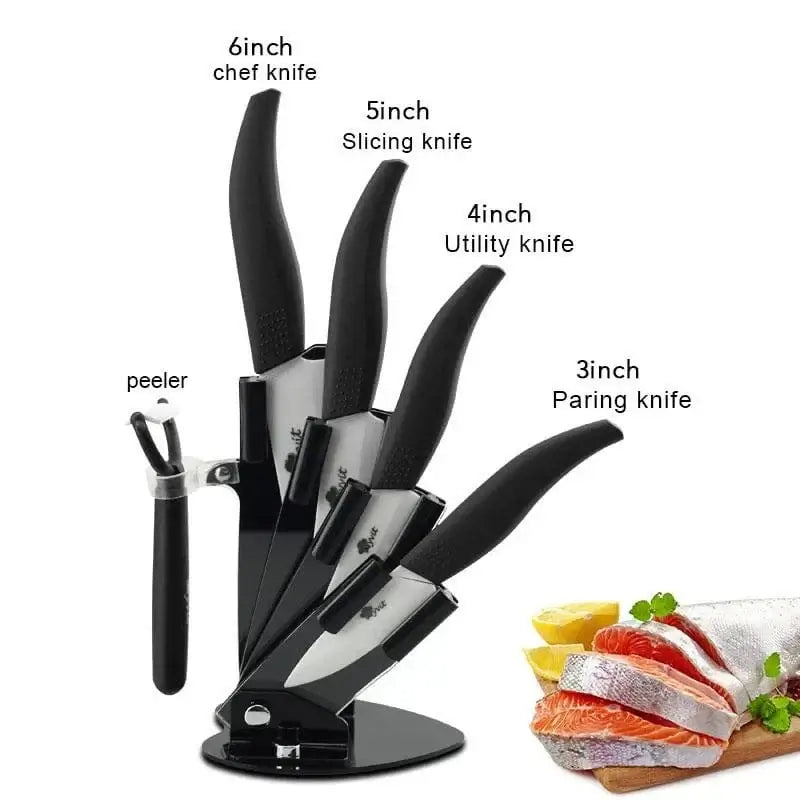 China China 3456inch Holder BK / CHINA Kitchen Ceramic Knife Set 3 4 5 6 Inch Chef Knives with Sheaths White Zirconia Blade Sharp Rustproof Baby Food Vegetable Cooking