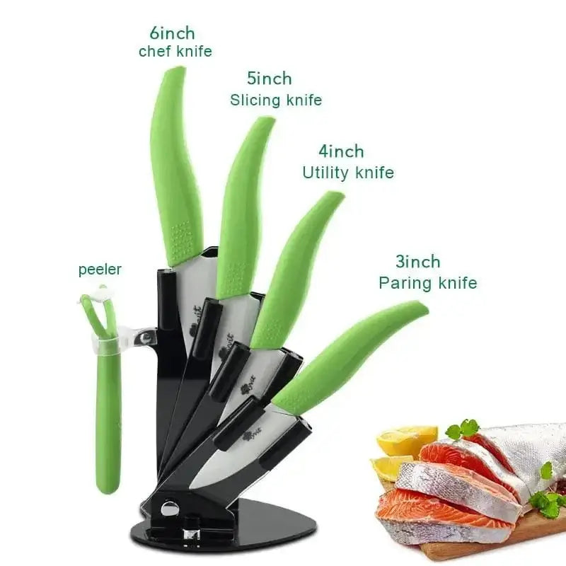 China China 3456inch Holder GN / CHINA Kitchen Ceramic Knife Set 3 4 5 6 Inch Chef Knives with Sheaths White Zirconia Blade Sharp Rustproof Baby Food Vegetable Cooking