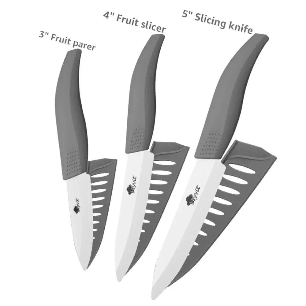 China China 345inch 3 / CHINA Kitchen Ceramic Knife Set 3 4 5 6 Inch Chef Knives with Sheaths White Zirconia Blade Sharp Rustproof Baby Food Vegetable Cooking