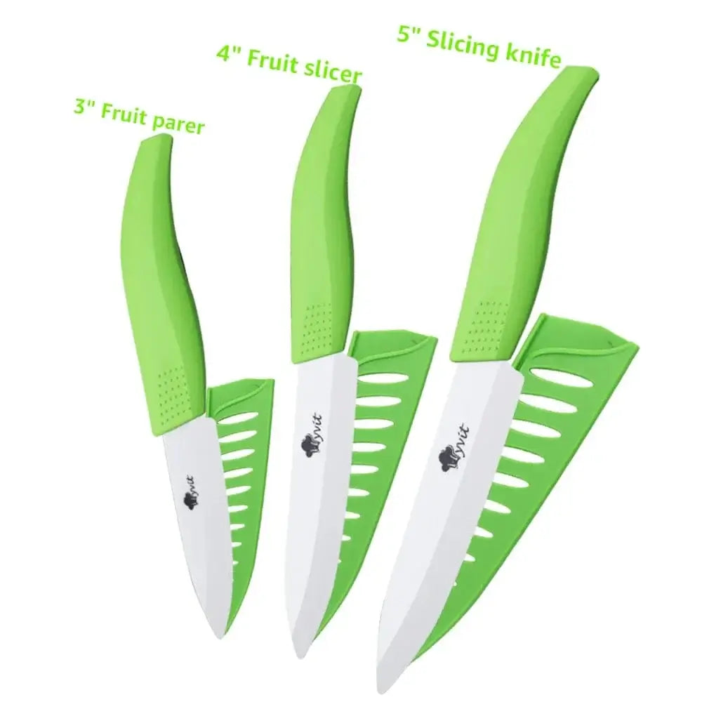 China China 345inch / CHINA Kitchen Ceramic Knife Set 3 4 5 6 Inch Chef Knives with Sheaths White Zirconia Blade Sharp Rustproof Baby Food Vegetable Cooking