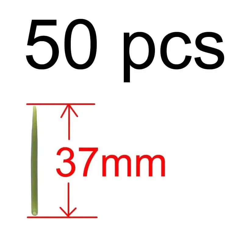 China China 37mm 50pcs Carp Fishing Accessories Anti Tangle Sleeves Line Aligner Hook Sleeve Tail for Carp Fishing Rig Hair Ronnie Rig Terminal Tackle