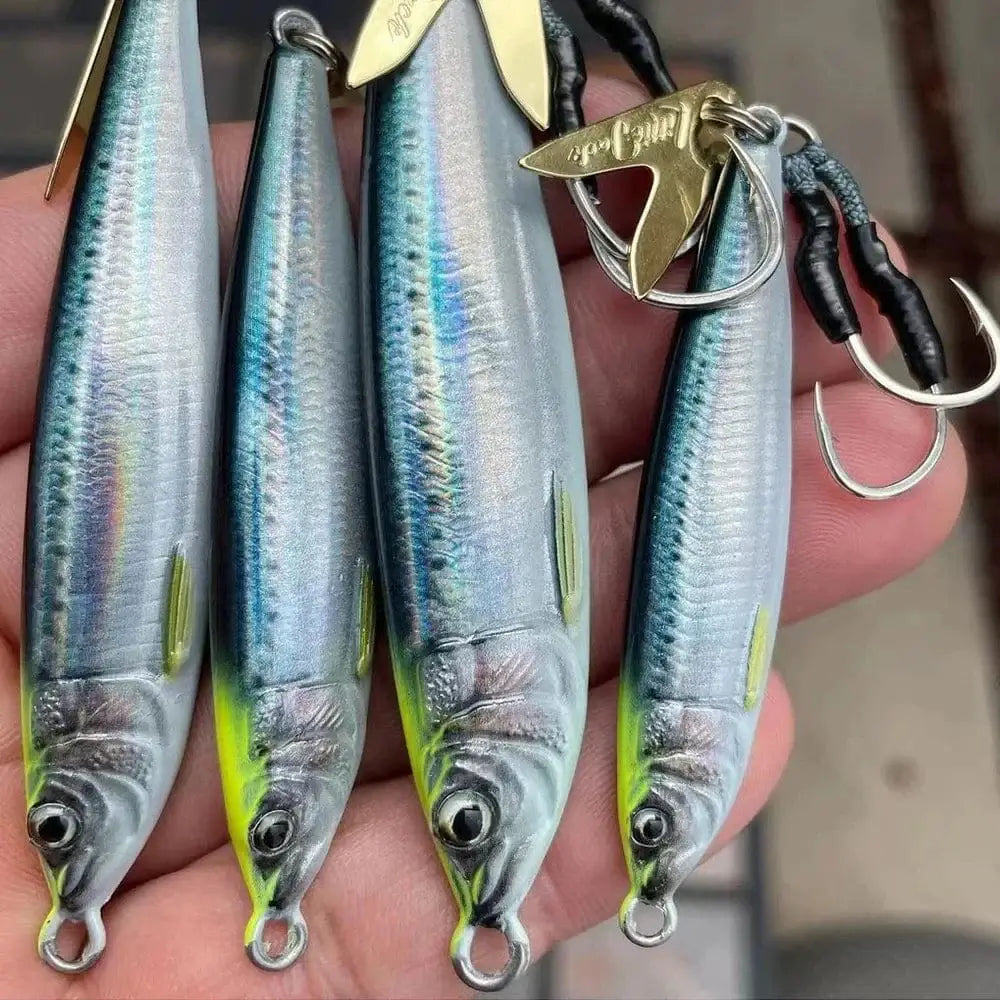 China China 3D Metal Jig Shore Jigging 40G60G80G Saltwater Fishing Lure Drag Cast Hard Bait Bass Spoon Bait Trout Lures For Tuna Mahi Marlin