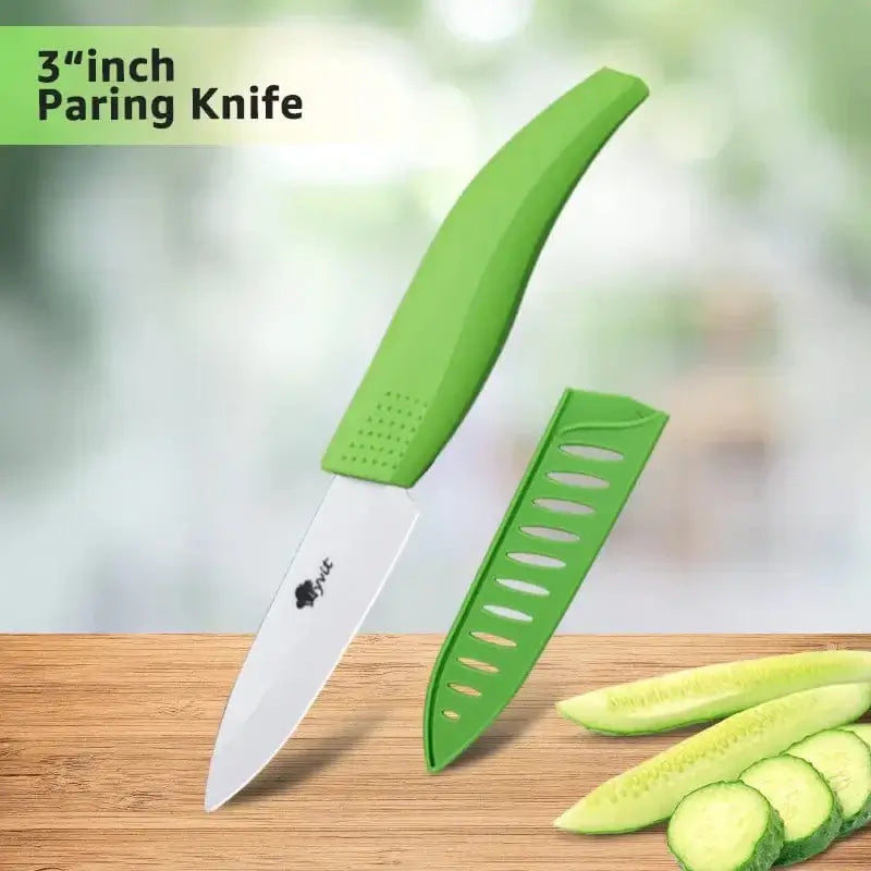 China China 3inch Green Ceramic Knife 6 5 4 3 inch Kitchen Chef Knives RustProof White Blade Utility Slicing Paring Fruit Vegetable Cooking Cutter Tool