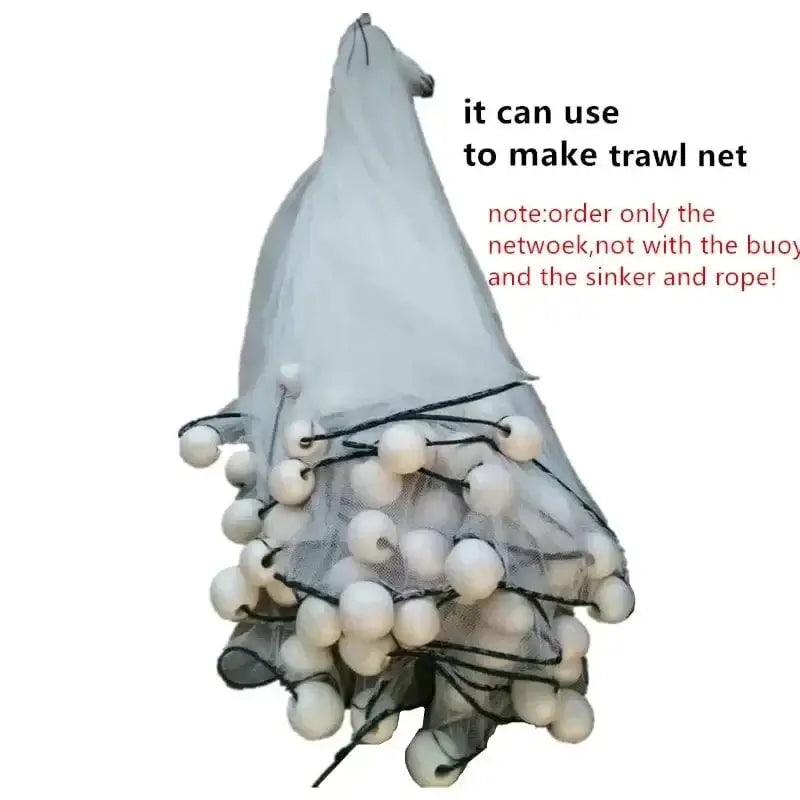 China China 3mm-5mm Mesh Semi-Finished Knotless Nylon Fishing Net Outdoor Fishing Network for Cage Breeding Net Trawl Net Fishing Tool