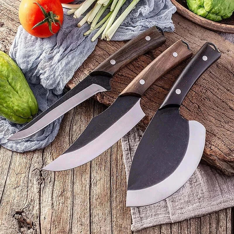China China 3pcs without cover 4Cr14mov Steel Boning Knives Non Stick Butcher Knife Sets Boning Knife Sets Fish Slicing Knives Chef's Cleaver Slaughter Tools