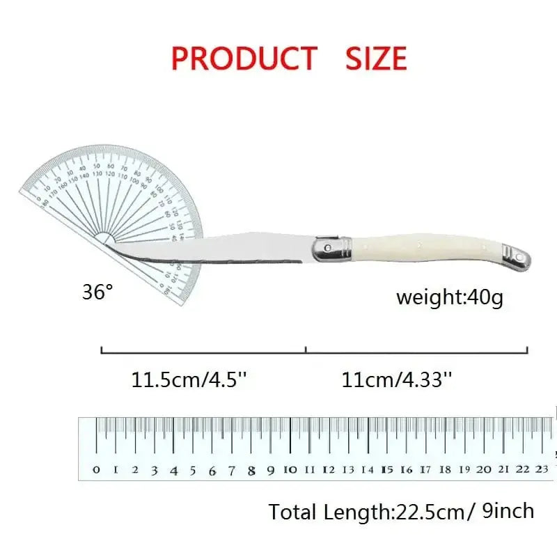 China China 4/6/10/12pcs Laguiole Steak Knife set Pear White Plastic Handle Table Knives 9in 23.5cm Dinner Knifes Household Cutlery Flatware