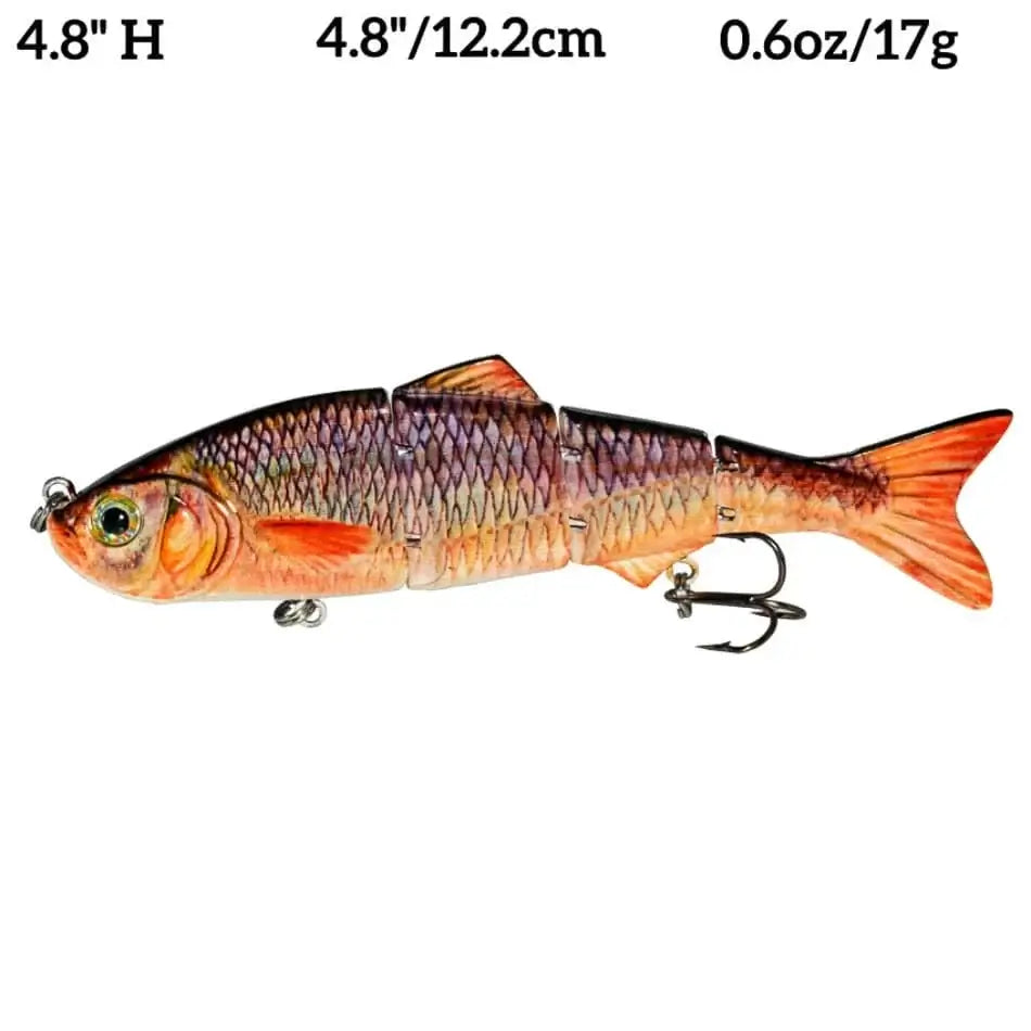 China China 4.8inch H Abziyat Fishing Lures 4section Hard Tail Minnow Lure Swimbait Crankbait Fishing Tool Hunting Ice Fishing Bait Lifelike Fish