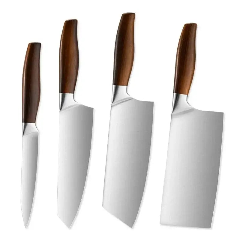 China China 4 PCS SET / CHINA Kitchen Knife Stainless Steel Slicing Cleaver Japanese Chef Fish Cutting Vegetables Meat Cooking Knives Set Tools Kitchen Knives
