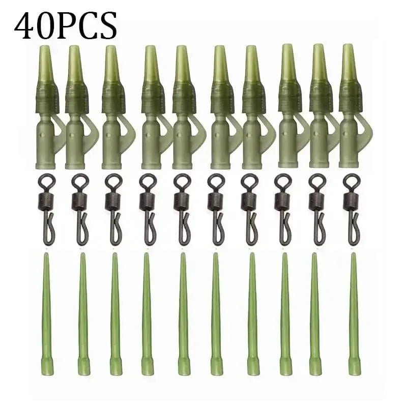 China China 40pcs 40PCS/lot Carp Fishing Accessories Lead Clip Quick Change Swivel Tail Rubber Anti Tangle Sleeves for Carp Rigs Fishing Tackle