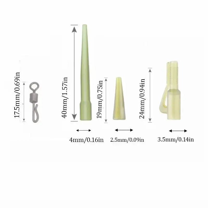 China China 40pcs 40PCS/lot Carp Fishing Accessories Lead Clip Quick Change Swivel Tail Rubber Anti Tangle Sleeves for Carp Rigs Fishing Tackle