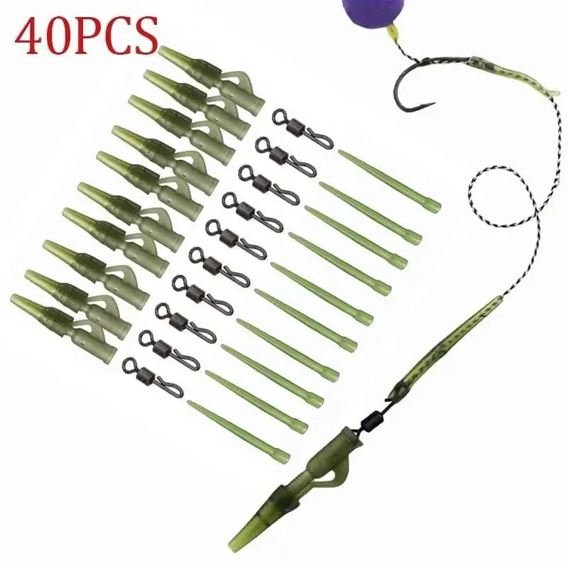 China China 40pcs 40PCS/lot Carp Fishing Accessories Lead Clip Quick Change Swivel Tail Rubber Anti Tangle Sleeves for Carp Rigs Fishing Tackle