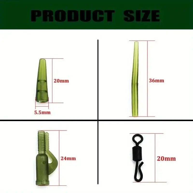 China China 40PCS 40PCS/lot Carp Fishing Accessories Lead Clip Quick Change Swivel Tail Rubber Anti Tangle Sleeves for Carp Rigs Fishing Tackle