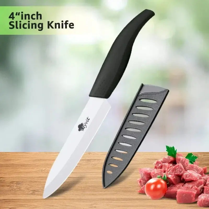 China China 4inch Black Ceramic Knife 6 5 4 3 inch Kitchen Chef Knives RustProof White Blade Utility Slicing Paring Fruit Vegetable Cooking Cutter Tool