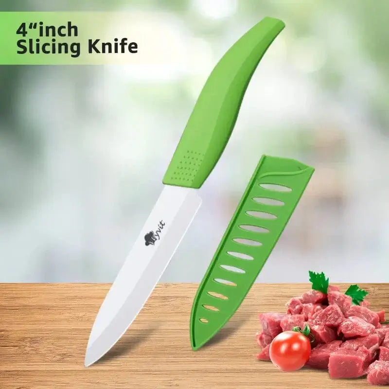 China China 4inch Green Ceramic Knife 6 5 4 3 inch Kitchen Chef Knives RustProof White Blade Utility Slicing Paring Fruit Vegetable Cooking Cutter Tool