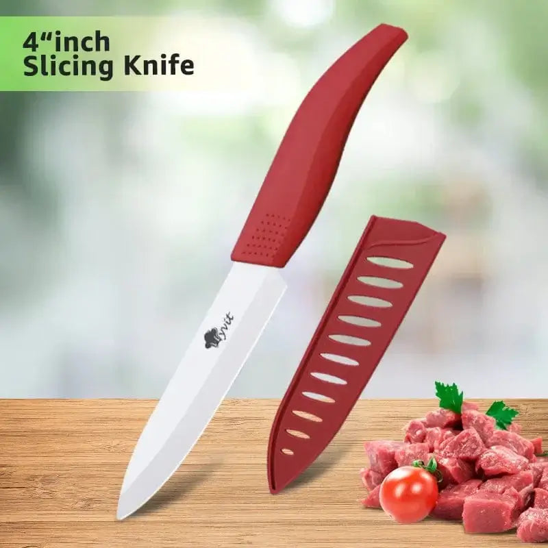 China China 4inch Red Ceramic Knife 6 5 4 3 inch Kitchen Chef Knives RustProof White Blade Utility Slicing Paring Fruit Vegetable Cooking Cutter Tool