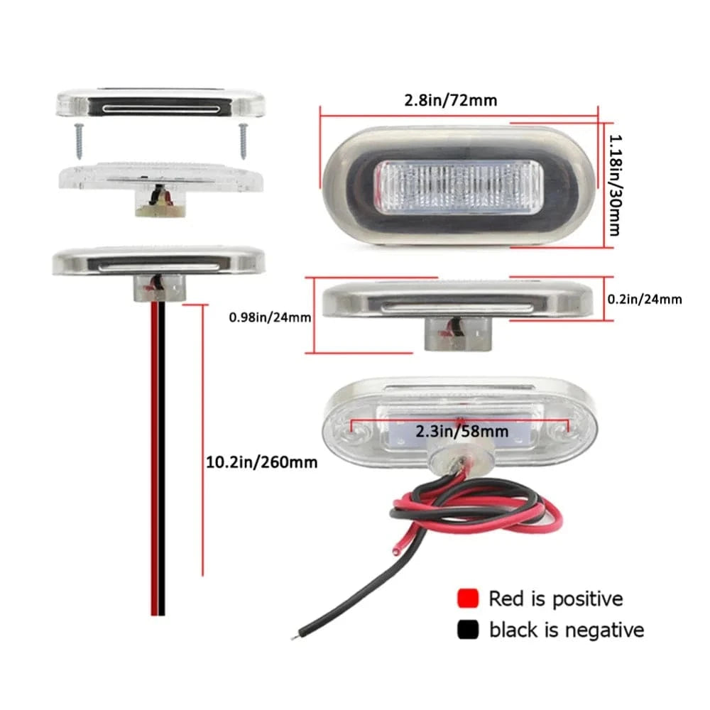 China China 4Pcs Boat Courtesy Lights Stair Deck Transom LED Stern Light Waterproof Boat Indicator Turn Signal Tail Lamp Yacht Marine Lights