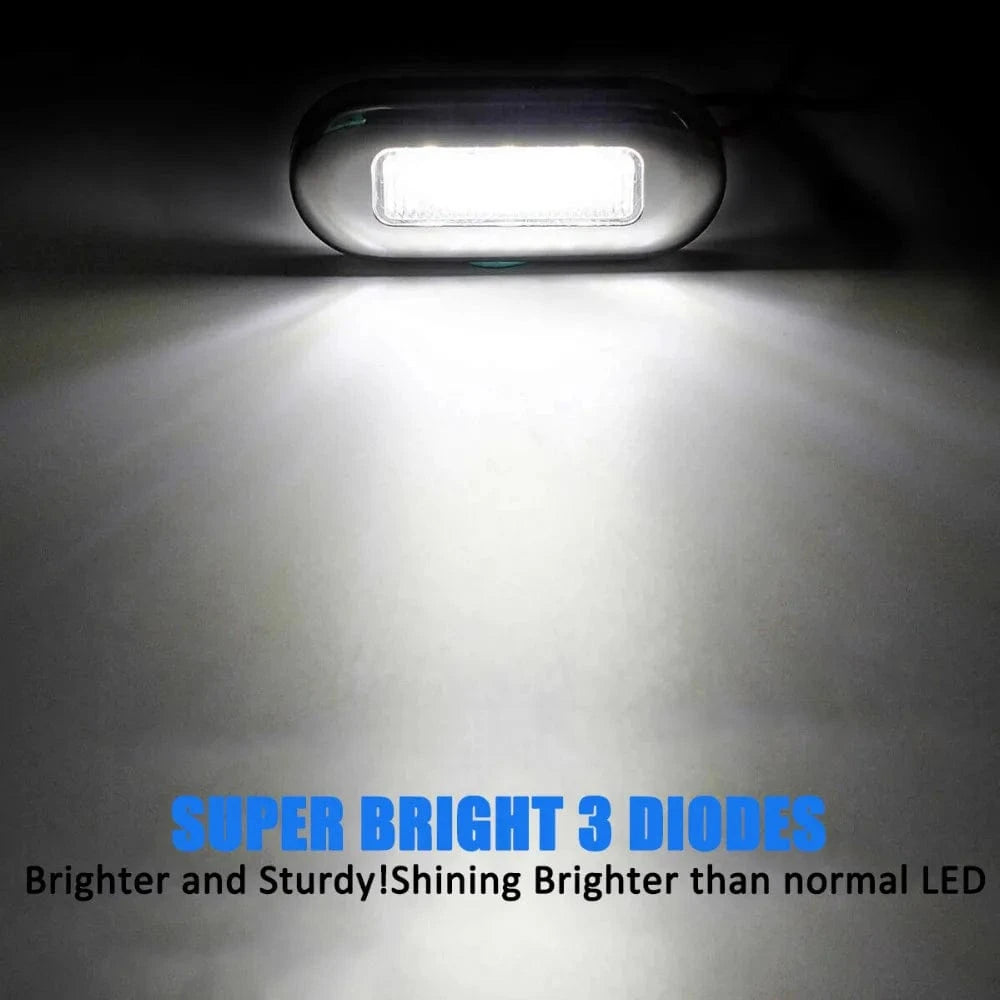 China China 4Pcs Boat Courtesy Lights Stair Deck Transom LED Stern Light Waterproof Boat Indicator Turn Signal Tail Lamp Yacht Marine Lights