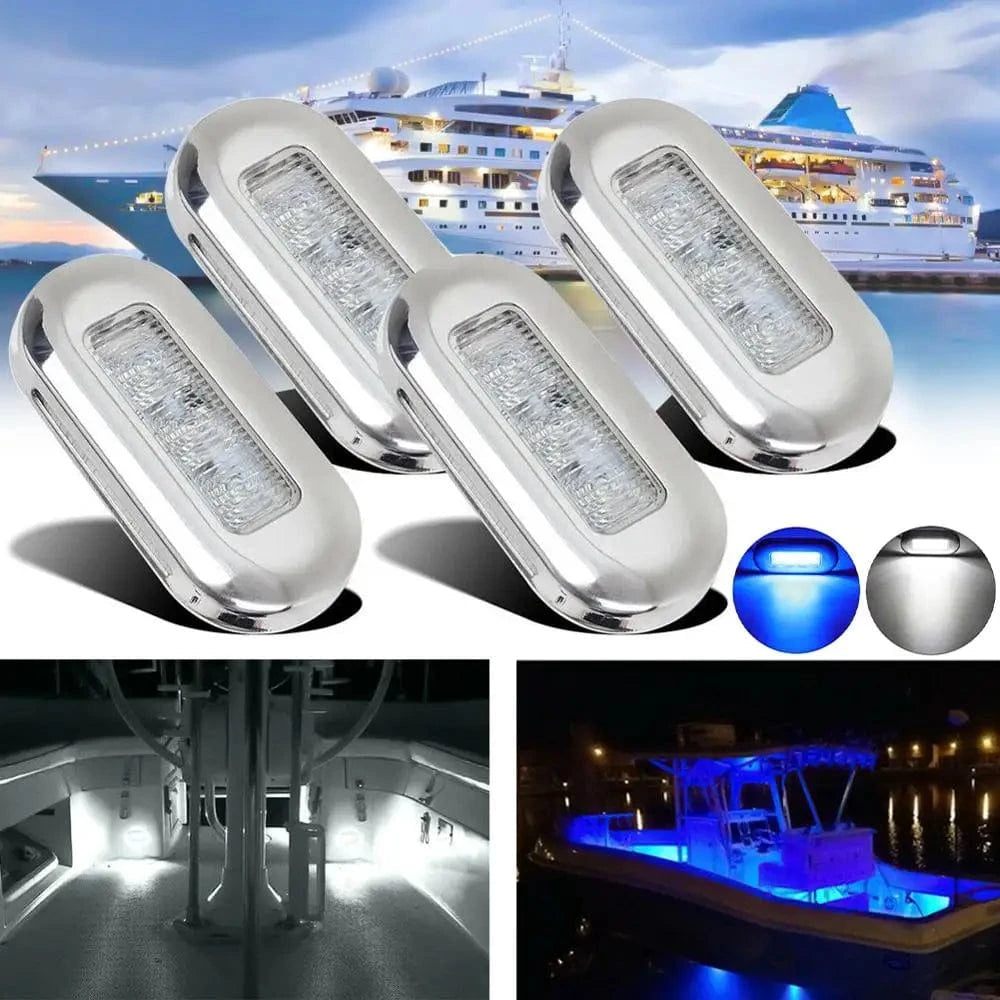 China China 4Pcs Boat Courtesy Lights Stair Deck Transom LED Stern Light Waterproof Boat Indicator Turn Signal Tail Lamp Yacht Marine Lights