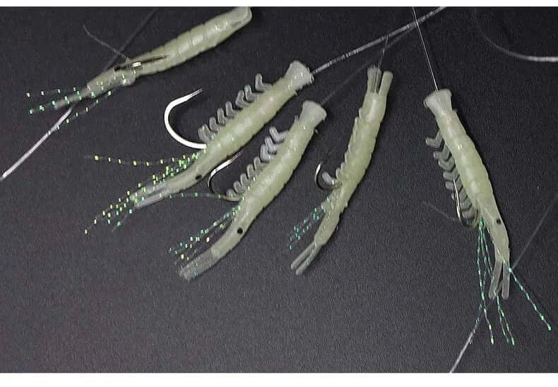 China China 5 Hooks Luminous Soft Shrimp String Hook Fishing Lure Sabiki Bait Rigs Freshwater Saltwater Sabiki Rig Tackle