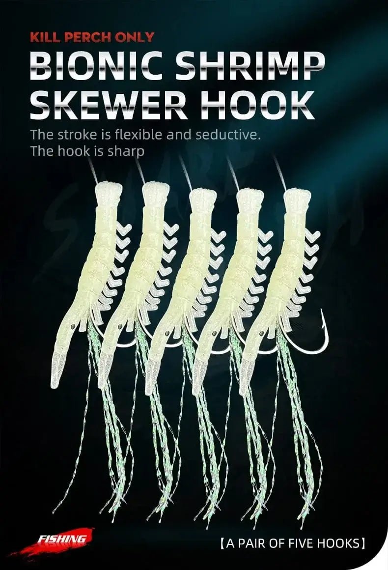 China China 5 Hooks Luminous Soft Shrimp String Hook Fishing Lure Sabiki Bait Rigs Freshwater Saltwater Sabiki Rig Tackle