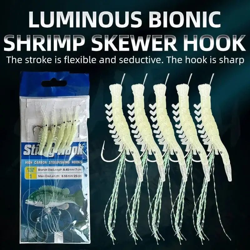 China China 5 Hooks Luminous Soft Shrimp String Hook Fishing Lure Sabiki Bait Rigs Freshwater Saltwater Sabiki Rig Tackle
