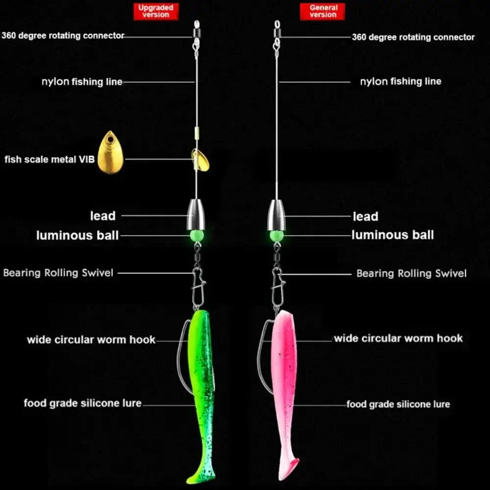 China China 5 Set with 10PCS Soft Lure Texas Rig Fishing Tackle Hooks VIB Spoon Bait ZURYP Texas Rig Kit Binded Hooks Fishing Hook