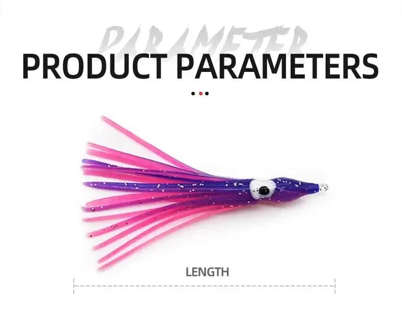 China China 50/100PCS 5-12cm Mixed Color Squid Fishing Lure Luminous Squid Skirt Soft Bait for Sea Bass Salmon Trou 