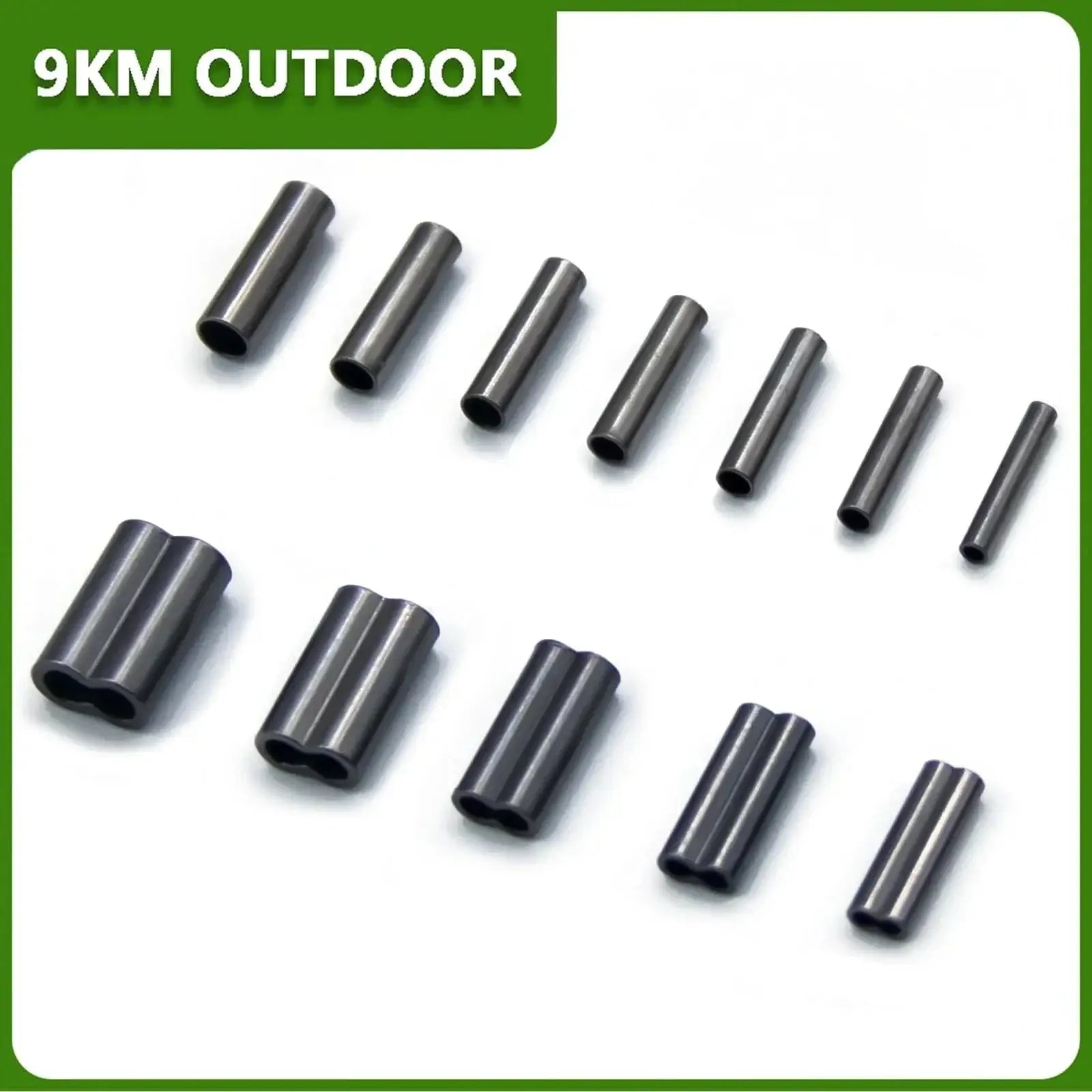 China China 50~200Pcs Fishing Wire Tube Brass Fishing Single Double Barrel Crimping Sleeves Fishing Line Accessories Fishing Tube Connector