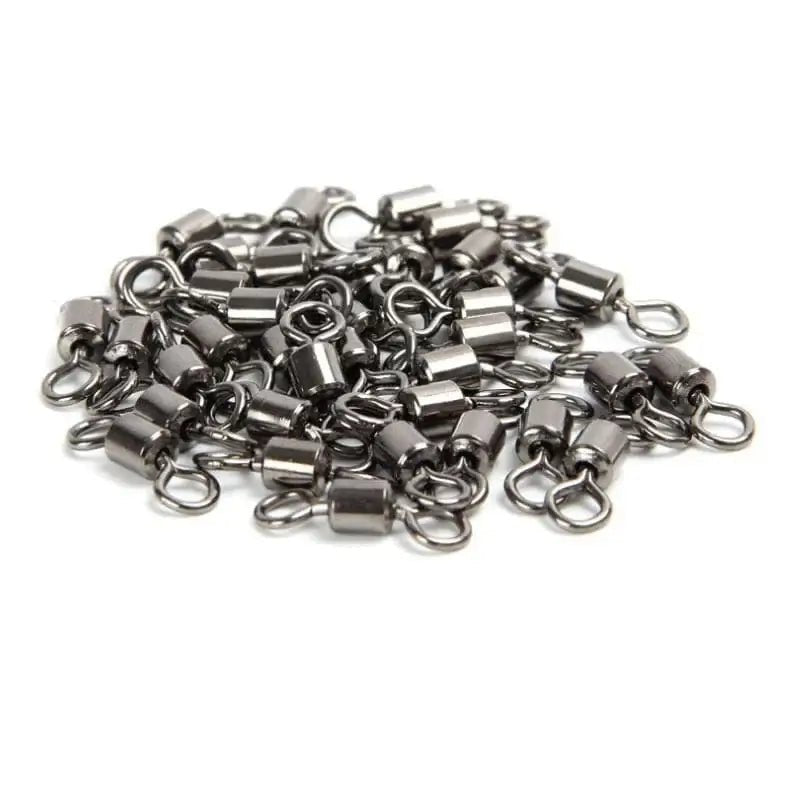 China China 50 pcs Bearing Swivel Fishing Connector Stainless Steel Carp Fishing Accessories Snap Fishhook Lure Solid Ring Swivel Tackle