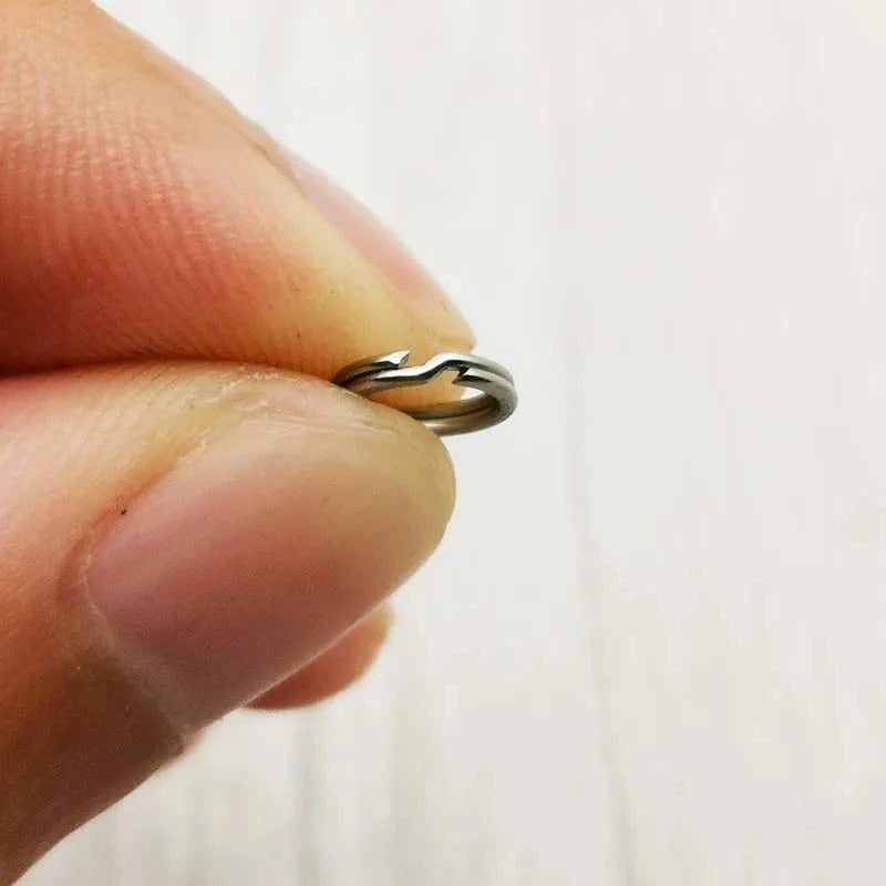 China China 50pcs/lot Stainless Steel Fishing Ring Split Clip Swivel Double Loop Quick Change Hook Connector carp fishing Accessory Tackle
