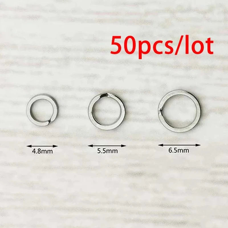 China China 50pcs/lot Stainless Steel Fishing Ring Split Clip Swivel Double Loop Quick Change Hook Connector carp fishing Accessory Tackle