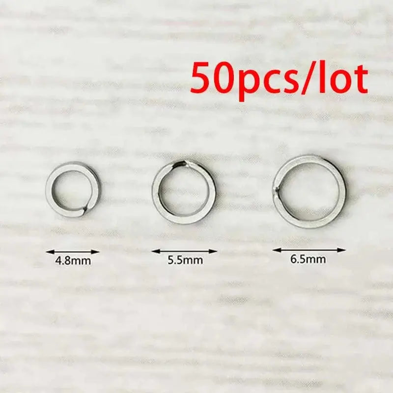 China China 50pcs/lot Stainless Steel Fishing Ring Split Clip Swivel Double Loop Quick Change Hook Connector carp fishing Accessory Tackle