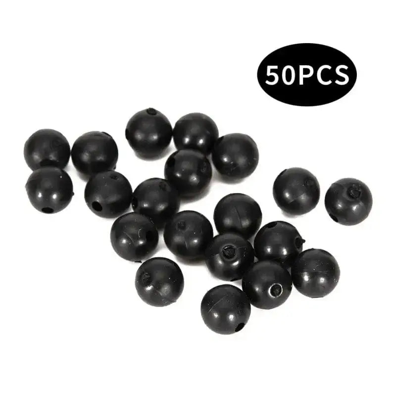 China China 50Pcs/Set Rubber Pearl Fishing Bean Rig Accessories 8mm 6mm Round Carp Rubber Beads Fishing Tackle Carp Rigs tools