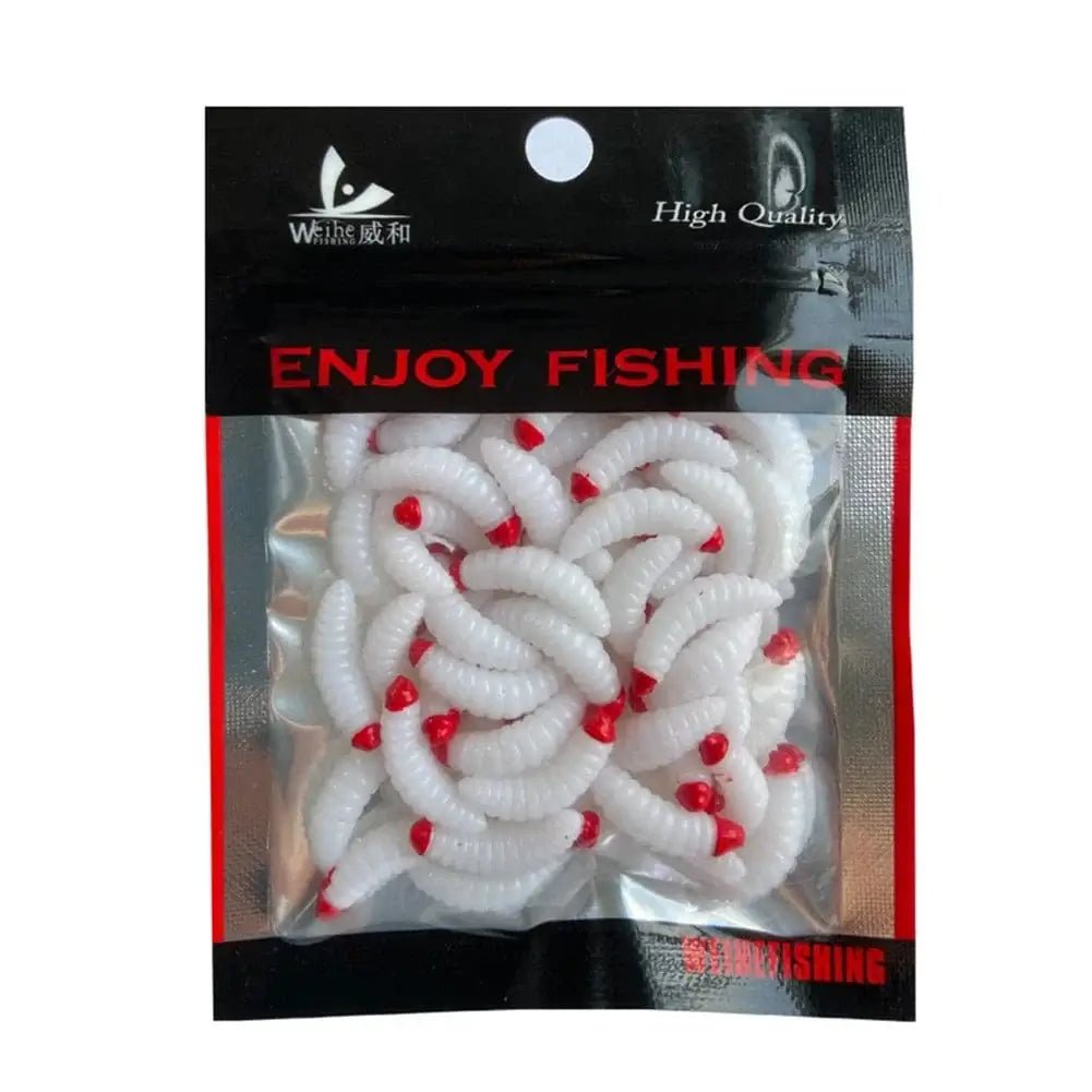 China China 50Pcs White Lifelike Dry Lugworm Sandworms Fishing Lures Saltwater Freshwater Feeder Sea Fishing Worms Smell Soft Artificial Bait Accessorie