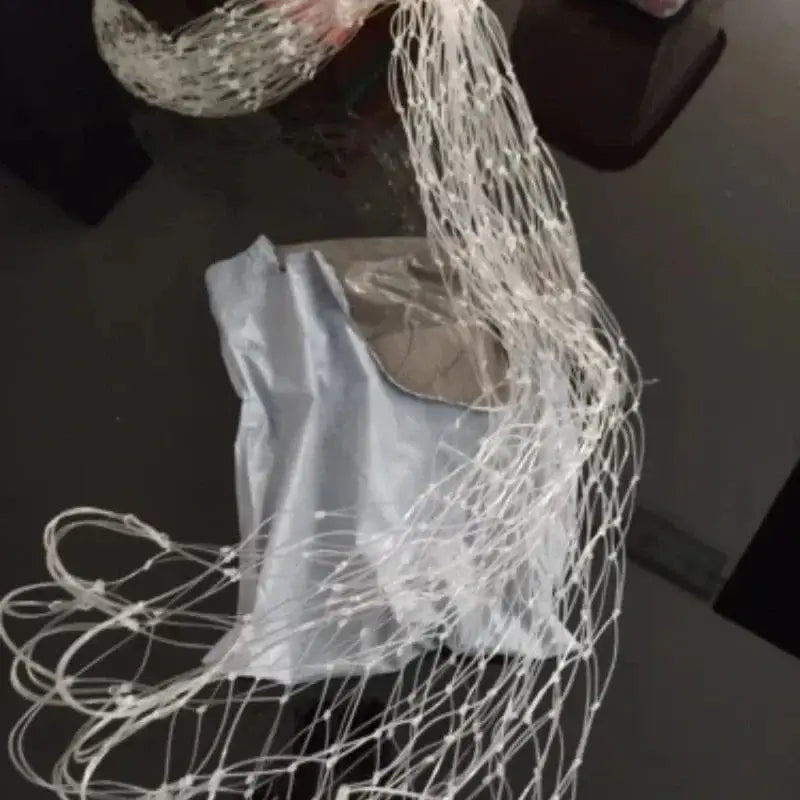 China China 53/60/85cm Double Line Fishing Net Head Handheld High-density Durable Nylon Fishing Net Practical Portable Outdoor Fishing Gears