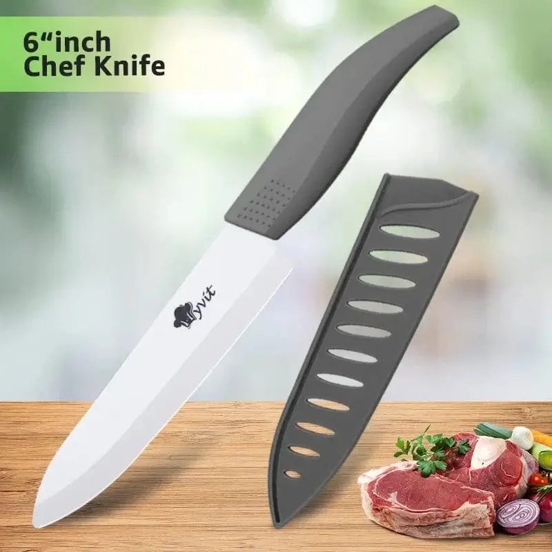 China China 5inch Gray Ceramic Knife 6 5 4 3 inch Kitchen Chef Knives RustProof White Blade Utility Slicing Paring Fruit Vegetable Cooking Cutter Tool