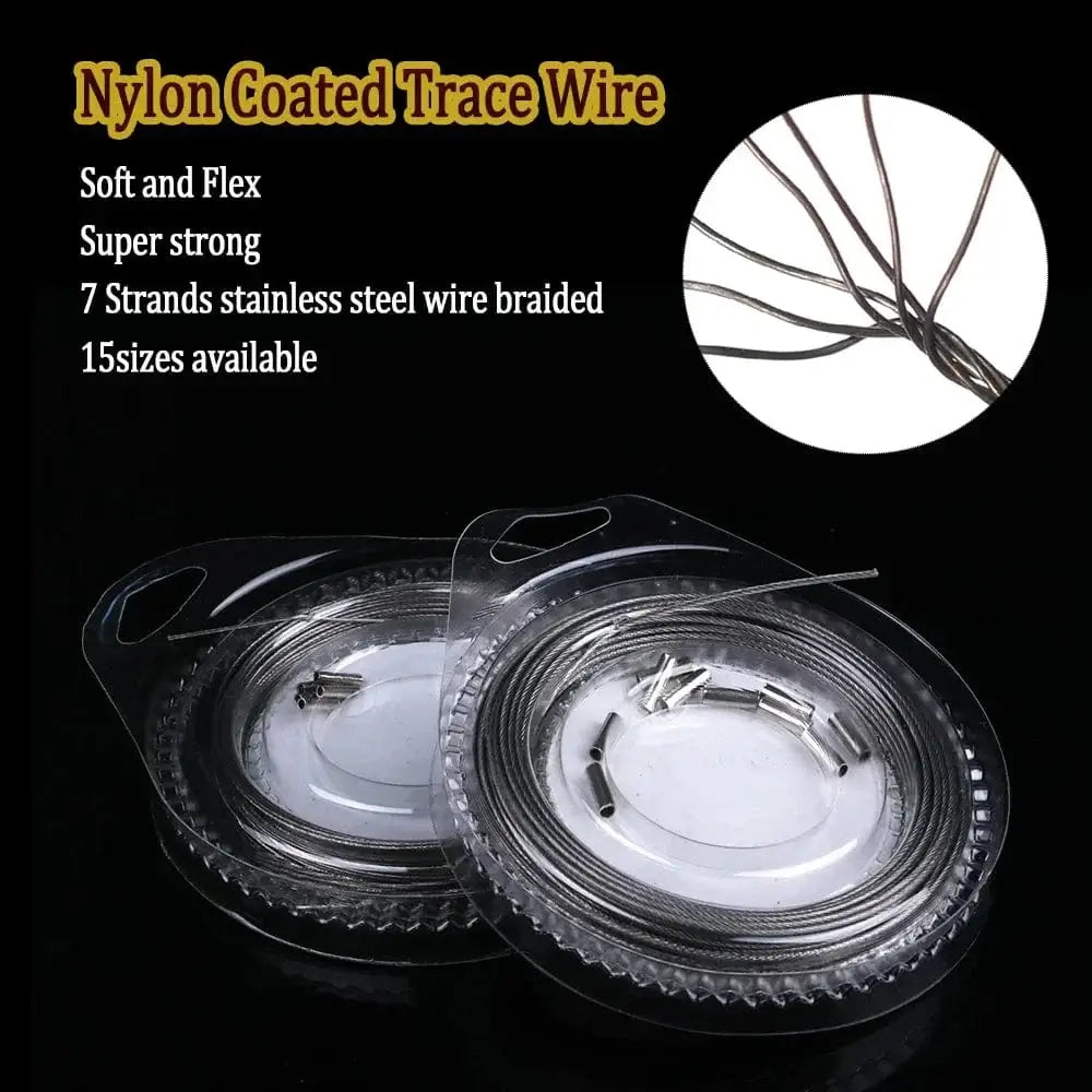 China China 5LB-200LB Wire Fishing Line Nylon Coated Trace Wire 7 Strands Steel Wire Front Leader Jigging Fish Line Sea Fishing Rigs Tackel