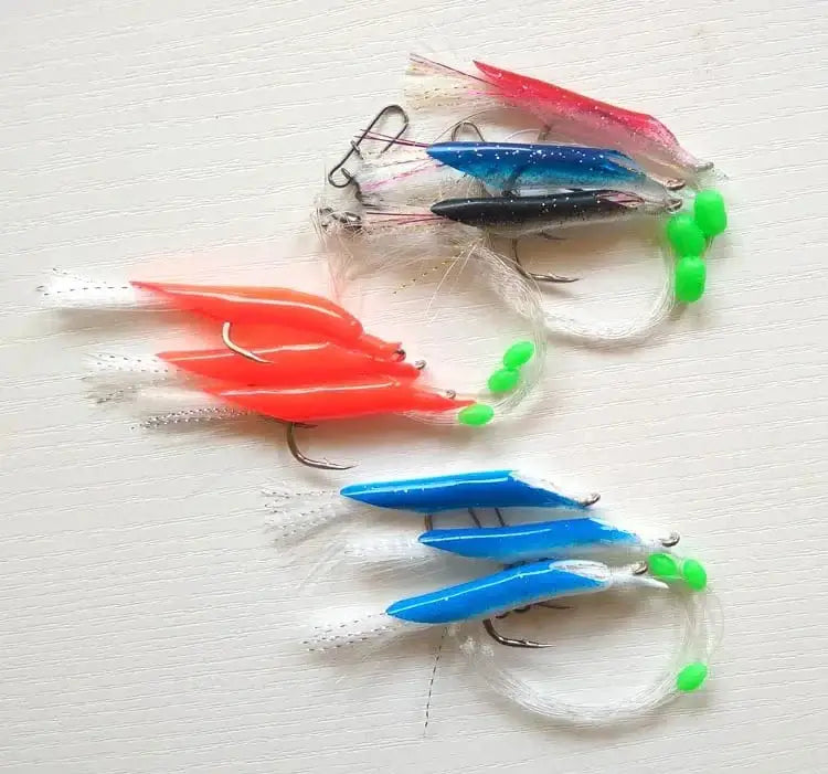 China China 5pcs 6/0 red tuna Cod bass Sea rig Sabiki rigs flasher rig boat fishing game fishing lure jigging lure