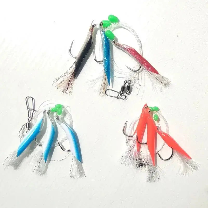 China China 5pcs 6/0 red tuna Cod bass Sea rig Sabiki rigs flasher rig boat fishing game fishing lure jigging lure