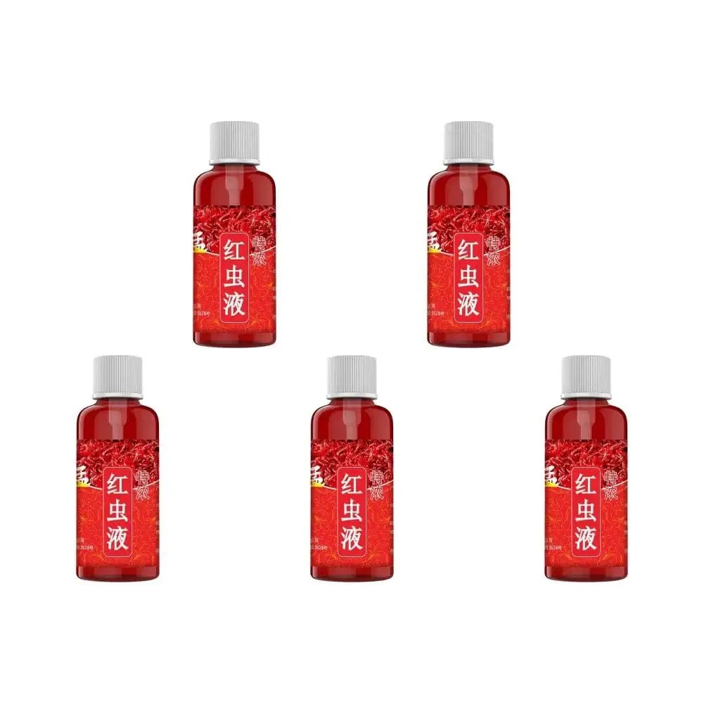 China China 5pcs 60ML Liquid Blood Worm Scent Fish Attractant Concentrated Red Worm Liquid Fish Bait Additive Perch Catfish Fishing Accessories