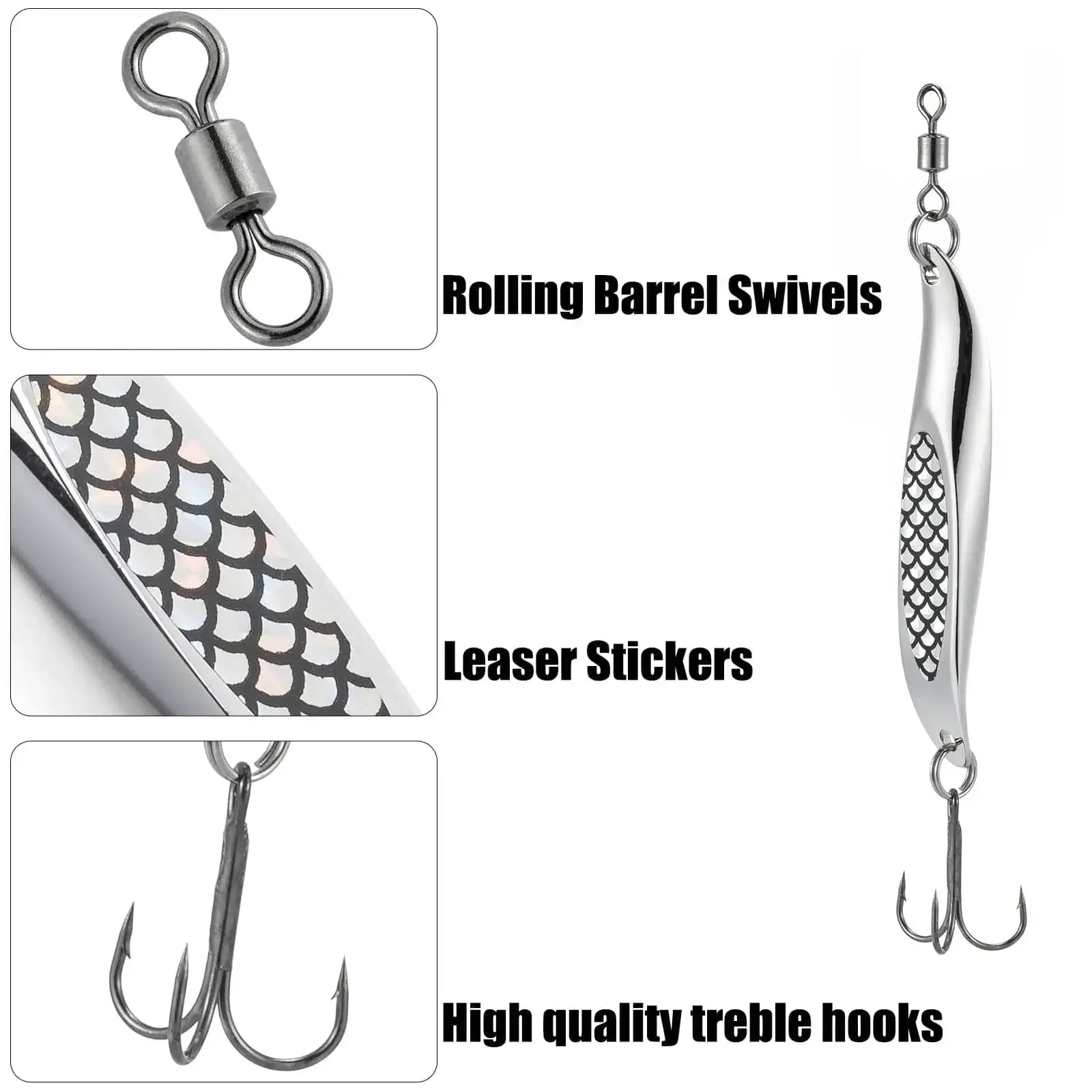 China China 5pcs Saltwater Fishing Spoon Balancer Winter Fishing Metal Spoon Long Casting Jigging Wobble for Pike Mackerel Catfish 21g 28g