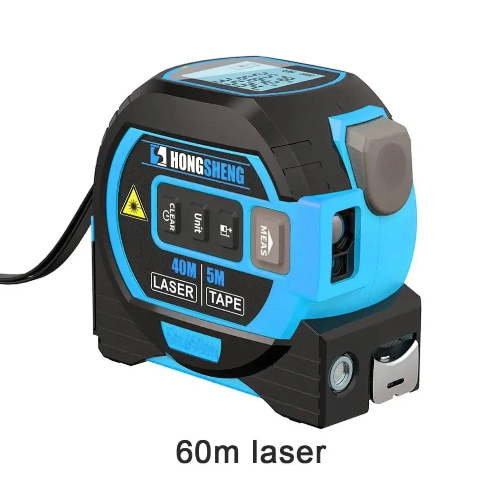 China China 60cm Blue 3In1 Laser Tape Measure Laser Rangefinder High-precision Digital Laser Tape Range Finder Measure Tool Measuring Instrument Level