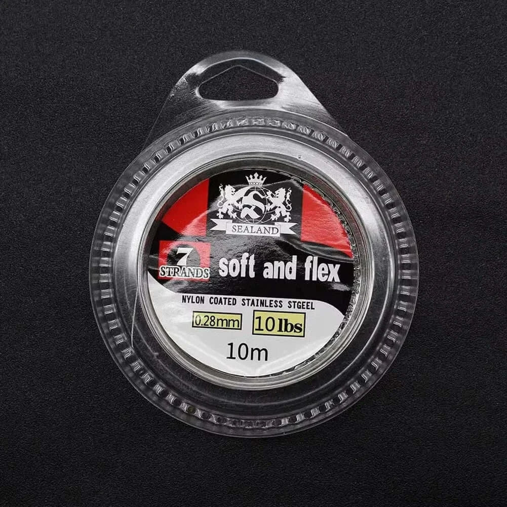 China China 60LBS Stainless Steel Plastic Nylon Anti-Bite Wire Line Sea Fishing Boat Fishing Luya Anti-Wear Fishing Line Copper Tube Tight Clamp